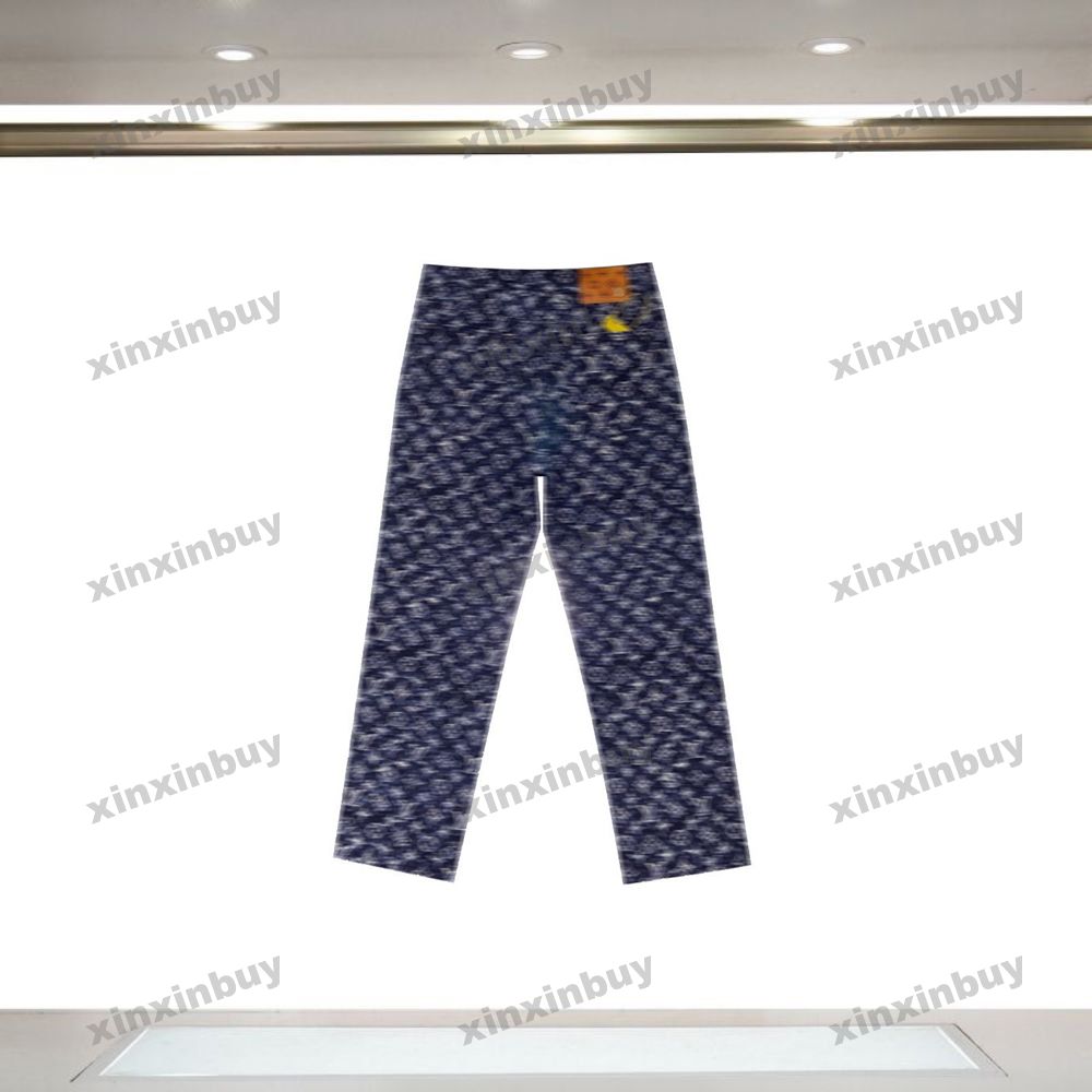 xinxinbuy Men women designer pant Denim camouflage Letter printing sets Spring summer Casual pants Black apricot white M-3XL