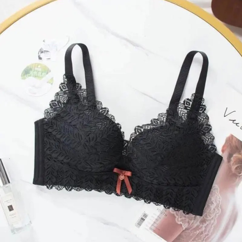 trendy sexy small breasts gathered adjustable underwear womens no rims and breast bras 240508