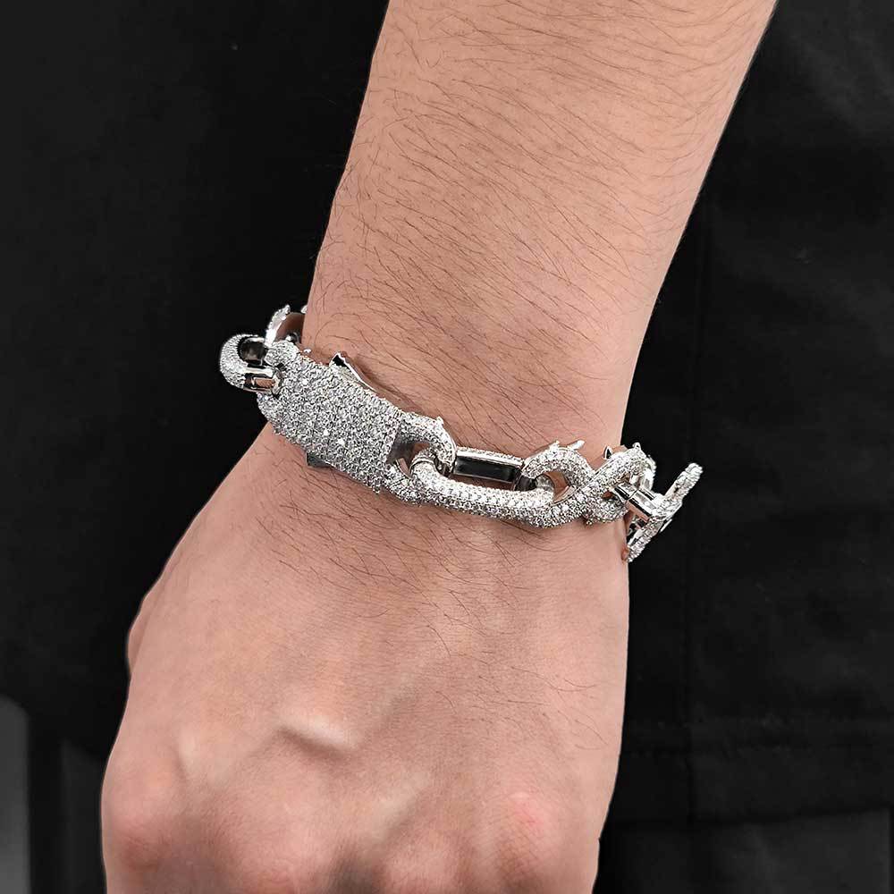 16mm Hip Hop 8 Shape Cross Cuban Chain Necklace Bracelets 5A Zircon Jewelry Set