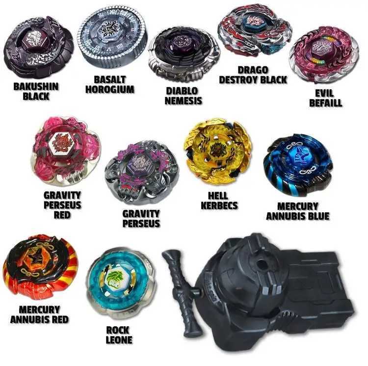 4D Beyblades Spinning Top L-Dragon Metal Masters Set String Launcher includes BB82 BB88 BB114 BB98 BB99 BB105 and BB106 Q240522