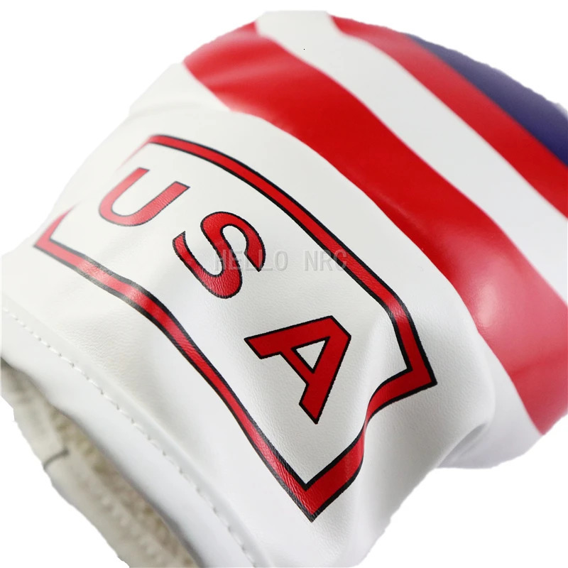 1 Pcs HELLO NRC Golf Headcovers for Driver Fairway Woods Boxing Glove USA PU Leather Golf Club #1 #3 #5 Wood Head Cover 240523