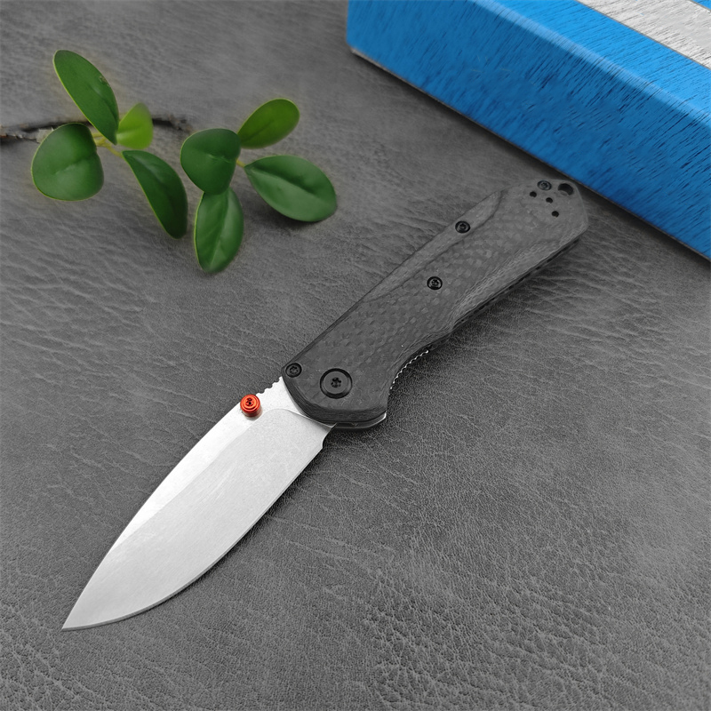 Mini Freek 565-1 EDC Pocket Folding Knife with Black Carbon Fiber Handle Outdoor Tacticals Self Defense Survival Knive Men Collector Gift Camp Tool 53