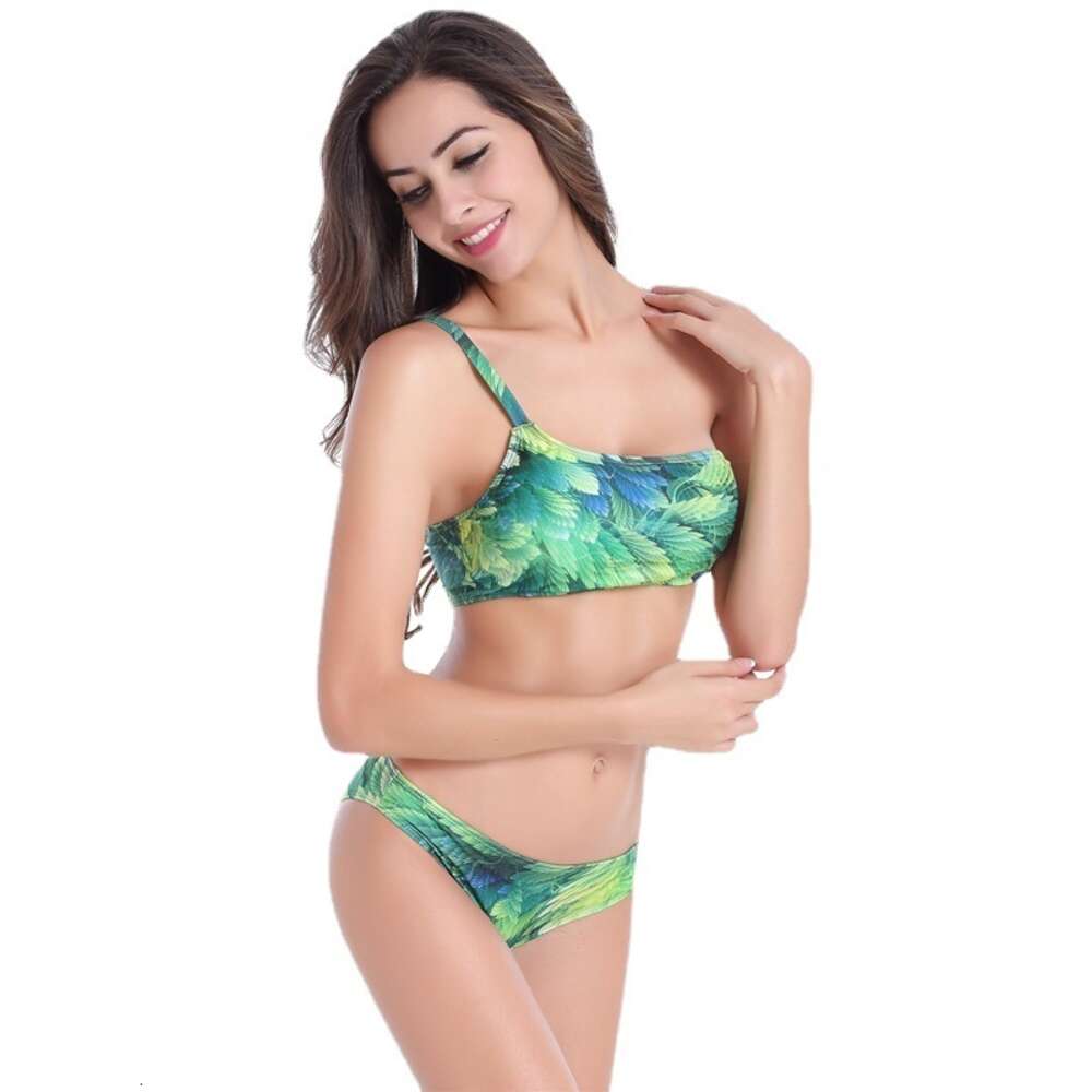 Ddmytiger Ddmytiger New Fat Po Plus Size M XL One Shoulder Bikini Sexy Printed Swimsuit H
