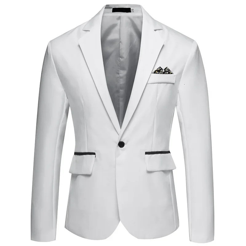8 Colors Mens Suit Business Casual No Iron Single Row Single Button Split Collar Wedding Party Coat Slim Fit Office Blazer 240518