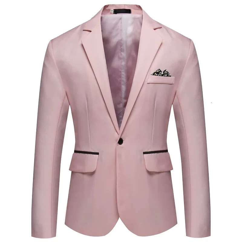 8 Colors Mens Suit Business Casual No Iron Single Row Single Button Split Collar Wedding Party Coat Slim Fit Office Blazer 240518