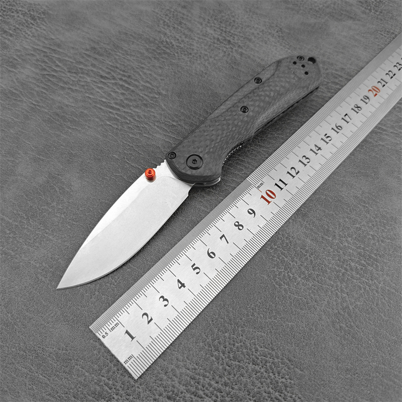 Mini Freek 565-1 EDC Pocket Folding Knife with Black Carbon Fiber Handle Outdoor Tacticals Self Defense Survival Knive Men Collector Gift Camp Tool 53