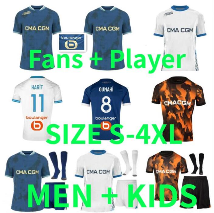 23 24 25 Marseilles Mbemba Veretout soccer jerseys 2024 2025 maillot foot OM VITINHA GUENDOUZI GIGOT HARIT CLAUSS football shirts men kids Uniform Fan Player version