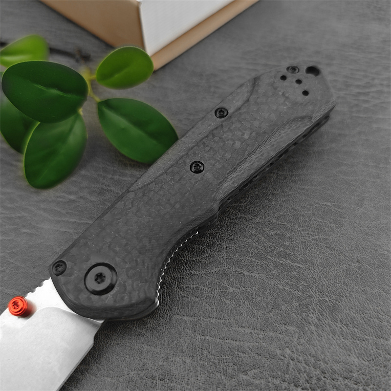 Mini Freek 565-1 EDC Pocket Folding Knife with Black Carbon Fiber Handle Outdoor Tacticals Self Defense Survival Knive Men Collector Gift Camp Tool 53