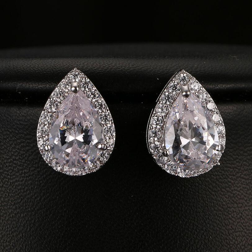 Sterg Sier Moissanite Stud Earrings for Women, Elegant Wedding Jewelry 6da9