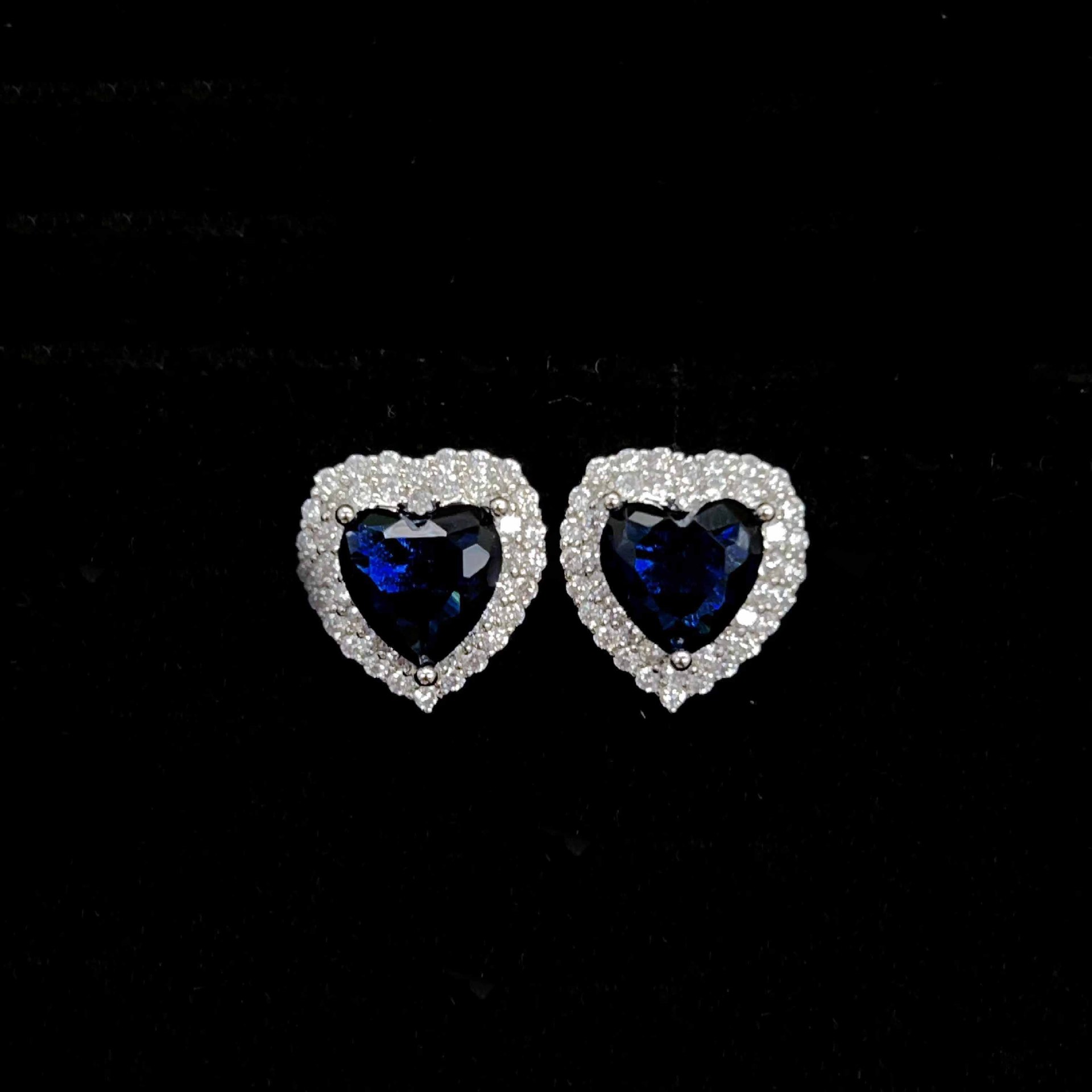 Stunning Sterg Sier Heart Stud Earrings for Women - 5A Cubic Zirconia Wedding Jewelry