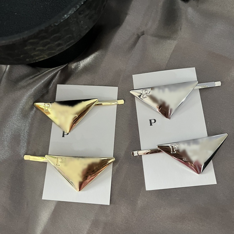 2 Color Designer Clip Cute Girls Gift gold Hairclips Brand Jewelry New Autumn Black White Metal Hair Accessories Classic Triangle Headwear