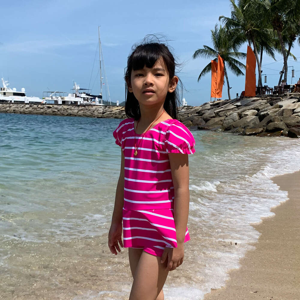 Ddmytiger Ddmytiger Girl S One Piece Princess Skirt Style Cute Korean Short Sleeved Medium To Large Baby Swimsuit Children H