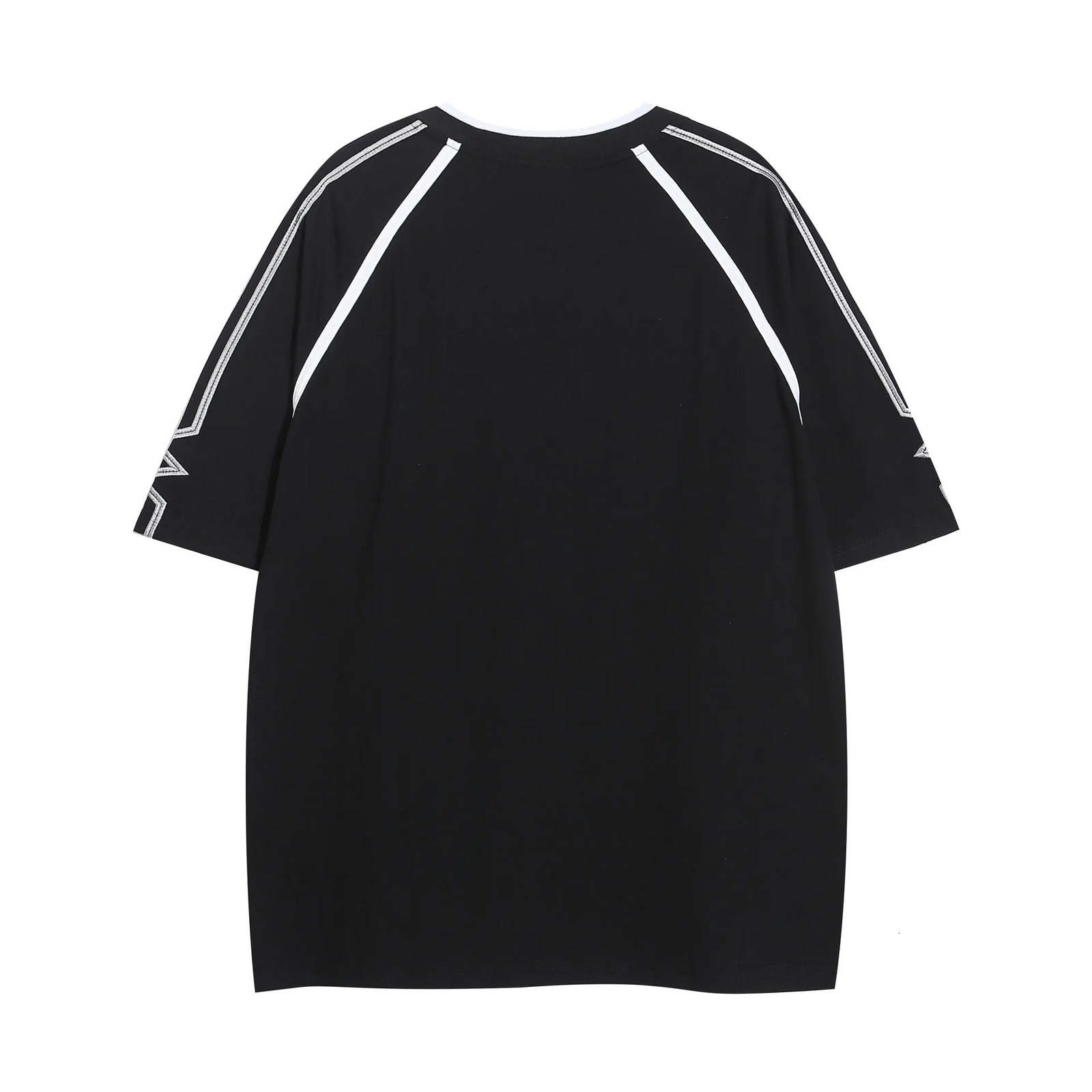 Summer Colour Blocking Loose Sport Tshirt Men Women Casual Short Sleeves Tees Harajuku Trend Style Tops 240518