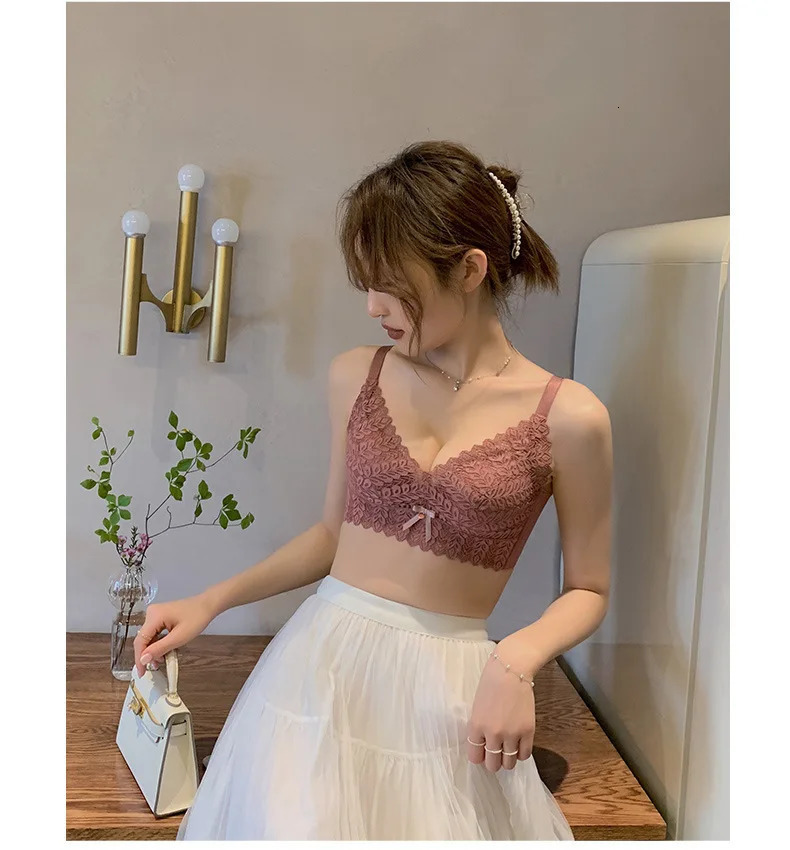 trendy sexy small breasts gathered adjustable underwear womens no rims and breast bras 240508
