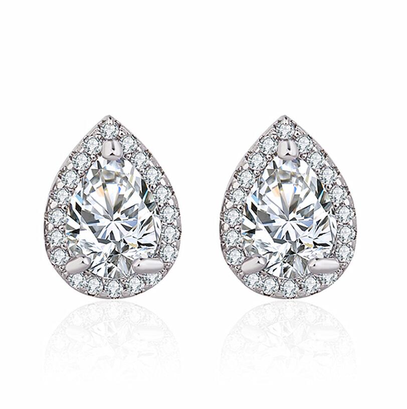 Sterg Sier Moissanite Stud Earrings for Women, Elegant Wedding Jewelry 6da9