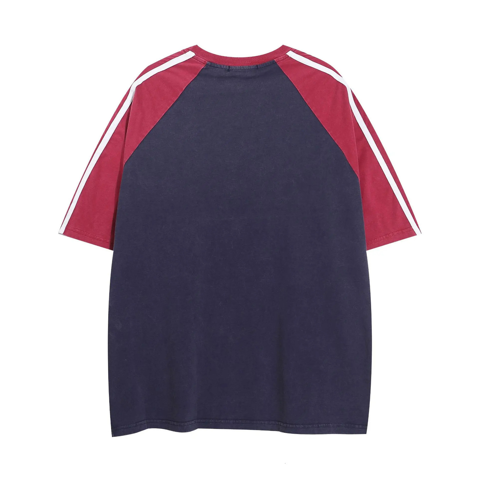 n street fashion tshirt loose retro color matching medieval style shoulder sleeve short T 240518