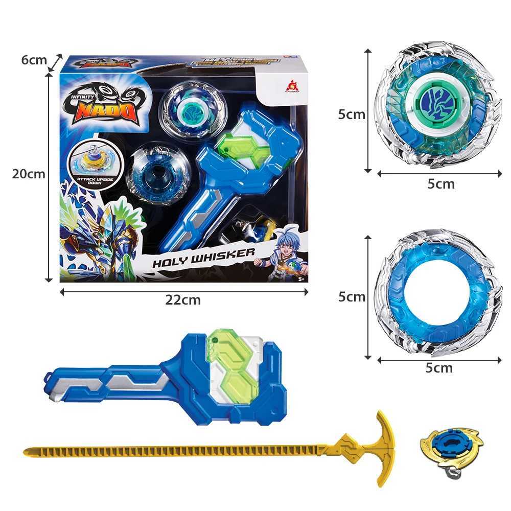 4D Beyblades Infinite Nado 3 Sports Series Super Whisper Rotating Top Gyroscope Interchangeable Stunt Tip Metal Ring Launcher Anime Childrens Toys Q24