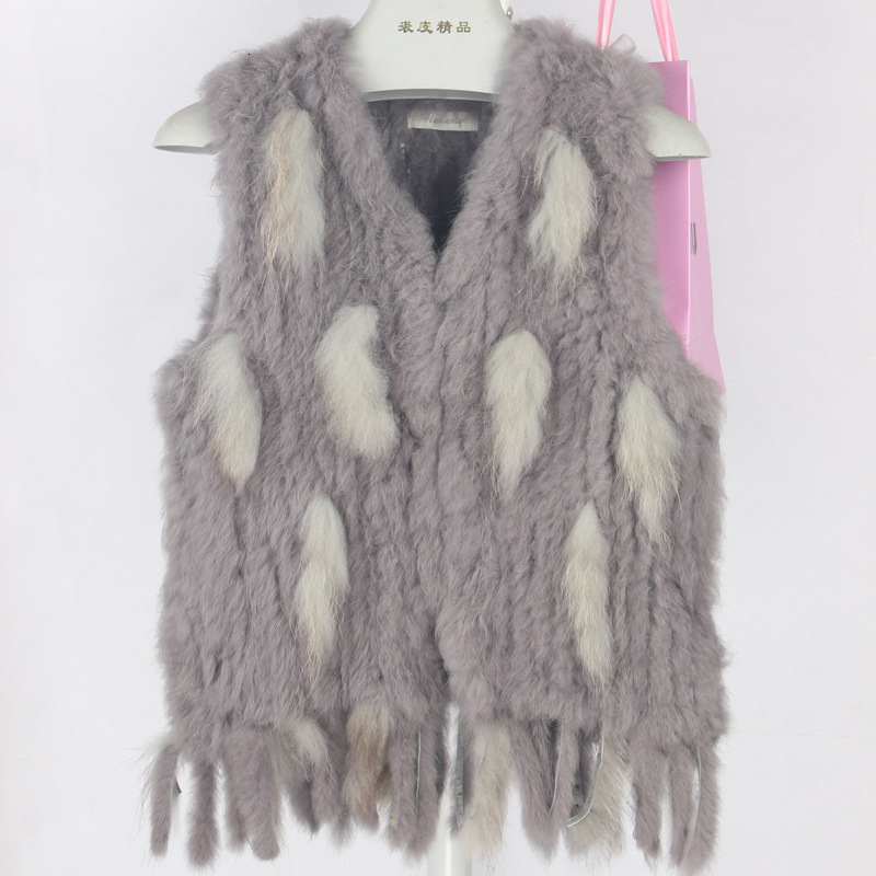 colors Women Genuine real Rabbit Fur Vest coat tassels Raccoon Fur collar Waistcoat T191118