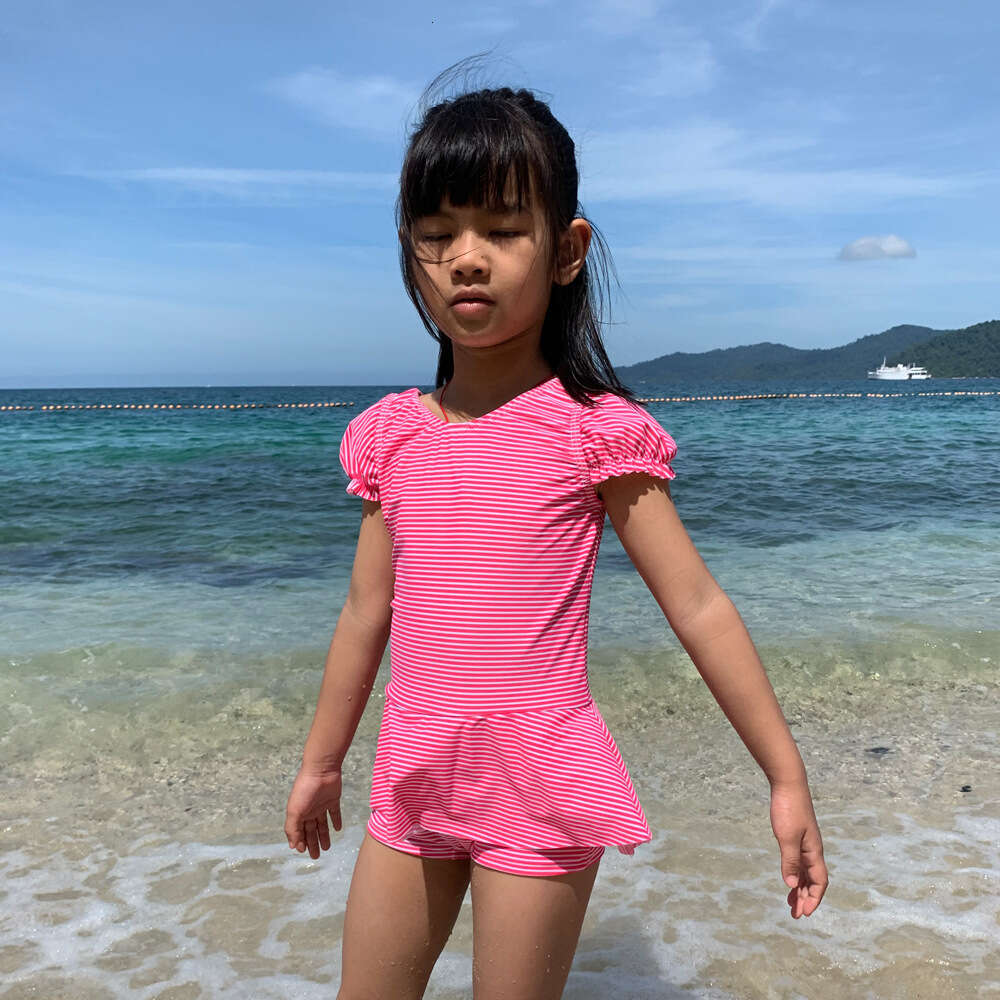Ddmytiger Ddmytiger Girl S One Piece Princess Skirt Style Cute Korean Short Sleeved Medium To Large Baby Swimsuit Children H