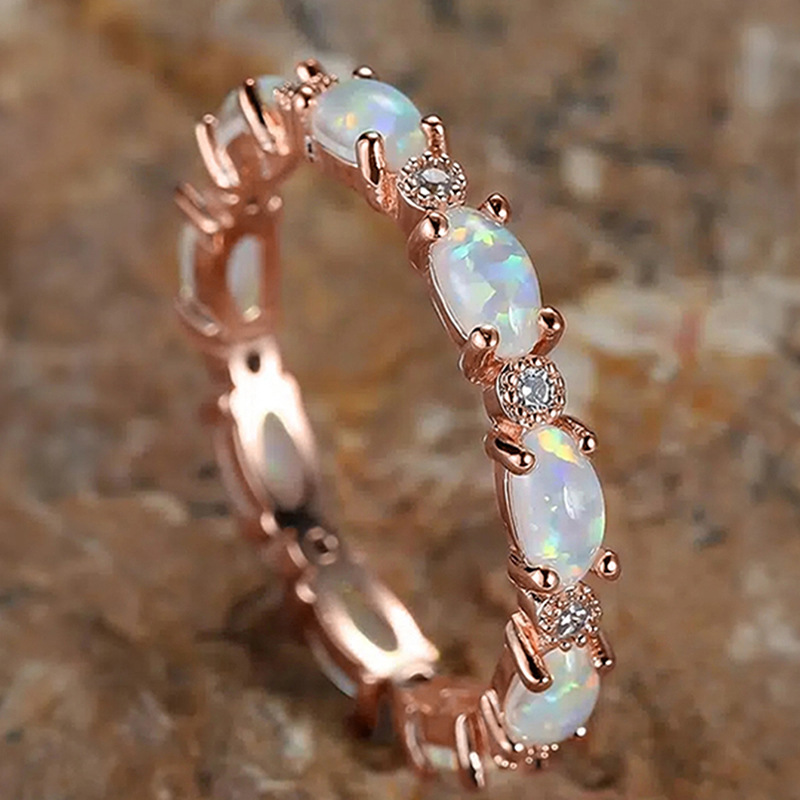 Woman Gold Ring Charm Gold Infinite Designer Jewelry Oval Diamond Opal Rings Band for Women Fashion Jewelry