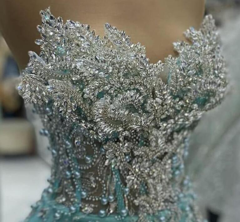 2024 Aso Ebi Sage Mermaid Prom Dress Beaded Crystals Luxurious Evening Formal Party Second Reception 50th Birthday Engagement Thanksgiving Gowns Dress