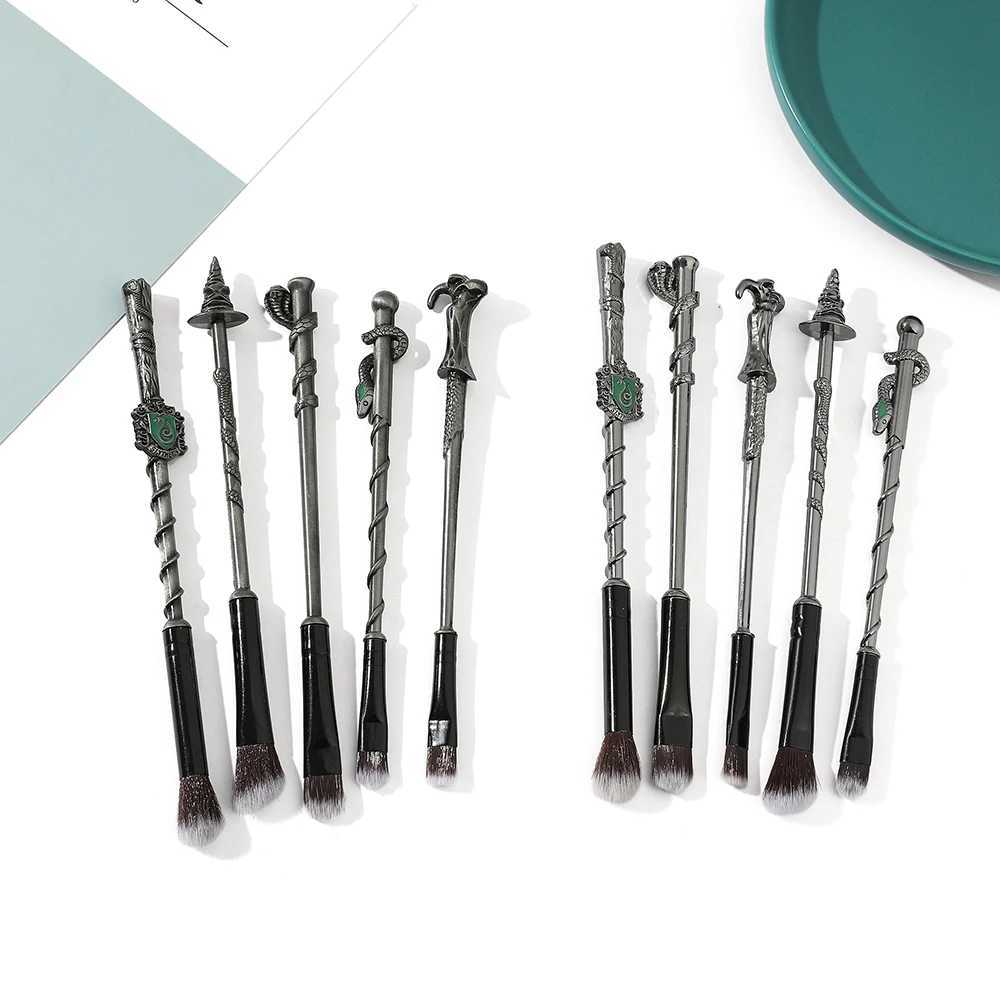 Makeup Brushes 5 pieces/set of snake retro magic wand makeup brush Slytherin eye shadow brush animal beauty brush female beauty tool kit Q240522