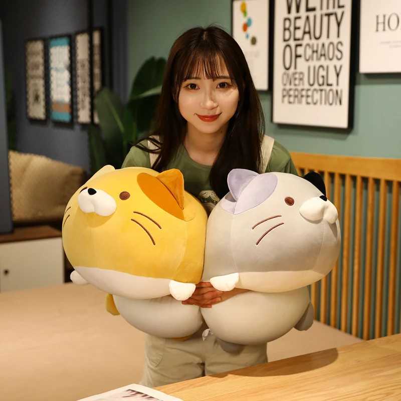 Stuffed Plush Animals 60cm Japanese Style Fat Cats Plush Toy Stuffed Animal Soft Hug Pillow Plushies Cat Doll Room Decor Gift For Child Girl Washable