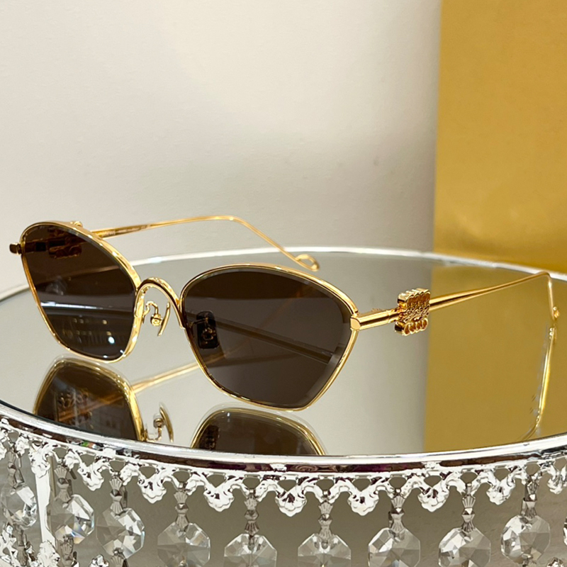 Designer Sunglasses Cat Eye Mirror Lens Gold Metal Frame Sunglasses Womens Mens 40115 Luxury Protect Eyes Sun Glasses Anti-UV400 GlassesFashion