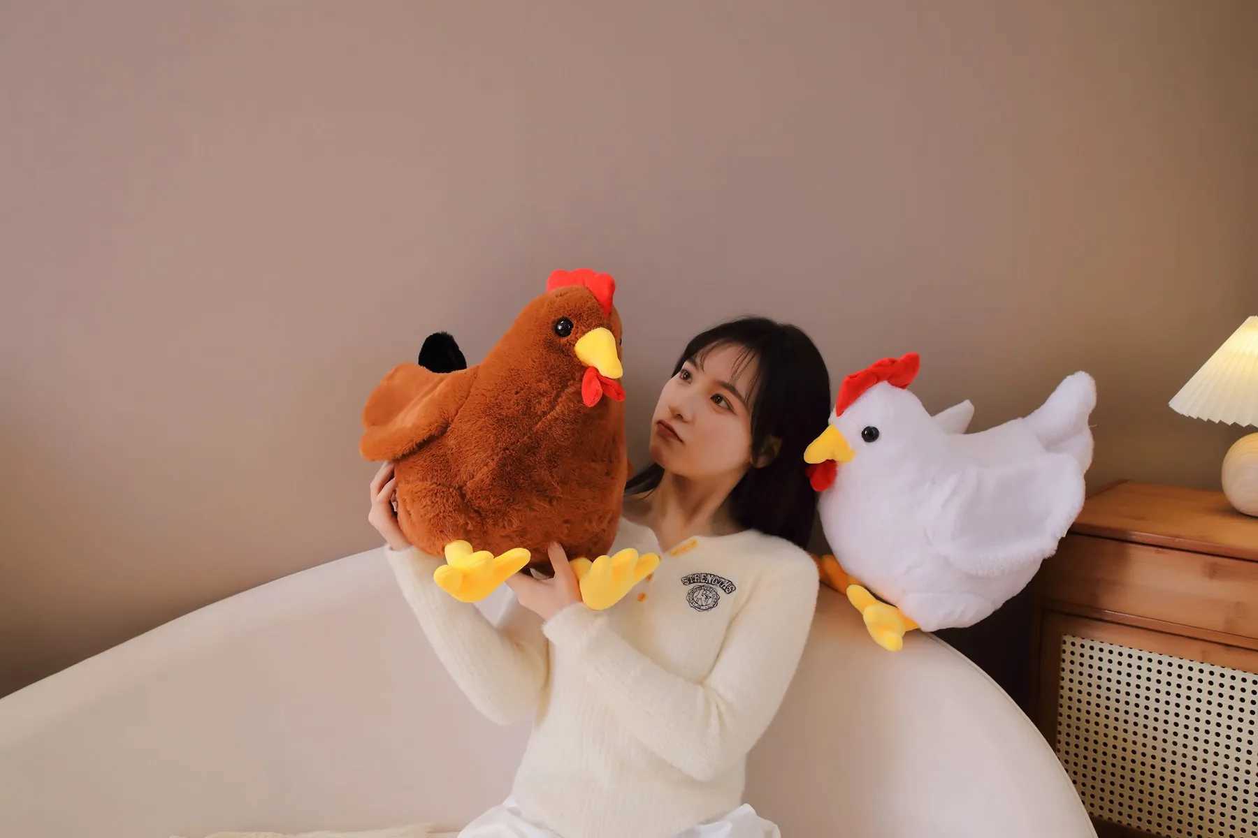 Stuffed Plush Animals Cute Chick Plush Toy Simulation Rooster Hen Soft Pillow Stardew Valley Game Stuffed Doll Kaii Peluche Childrens Gift Toy