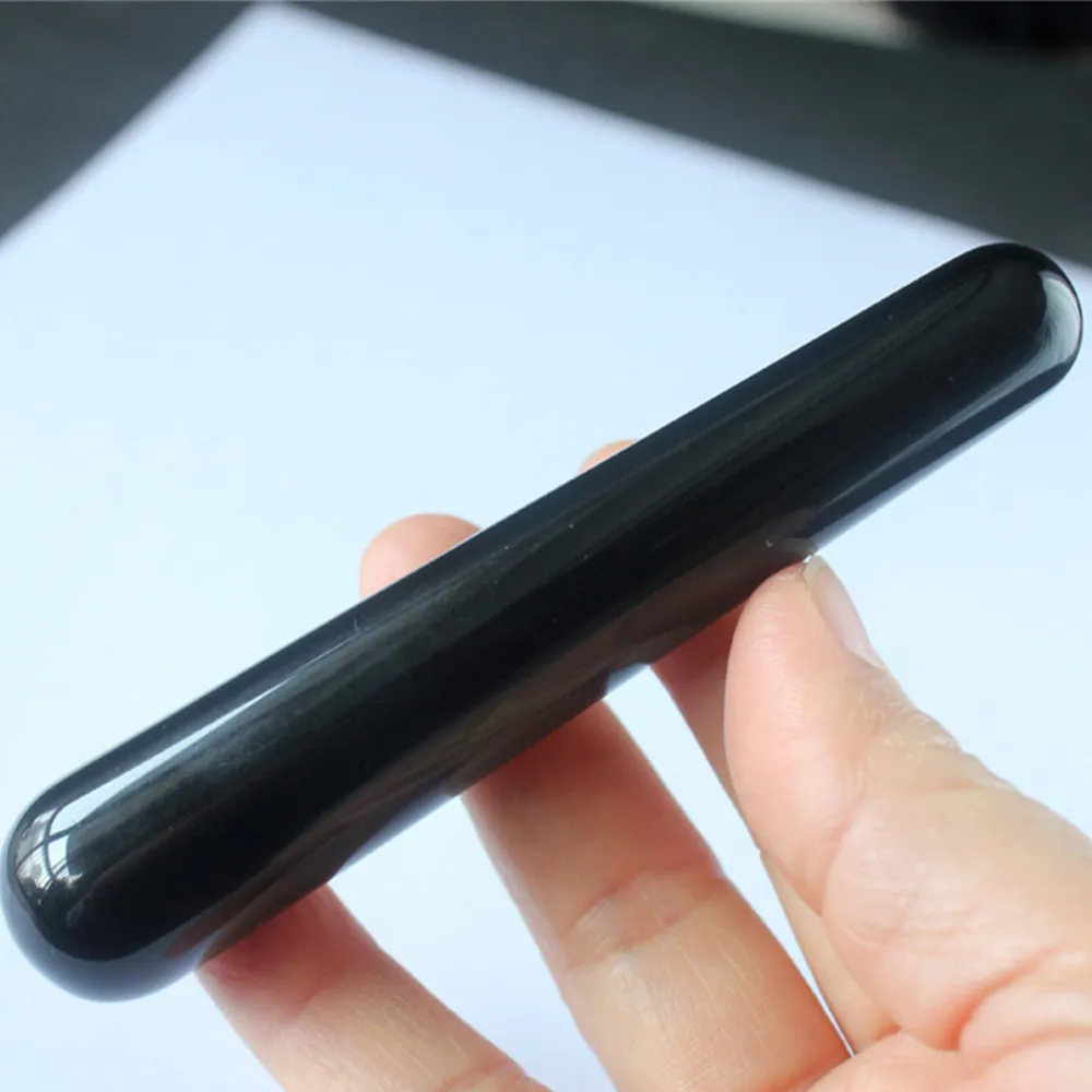Natural Obsidian Crystal Wand Massage Stick Healing Crystals Gemstone Yoni Wand Kegel Exercise Tool Body Face Healing Massager