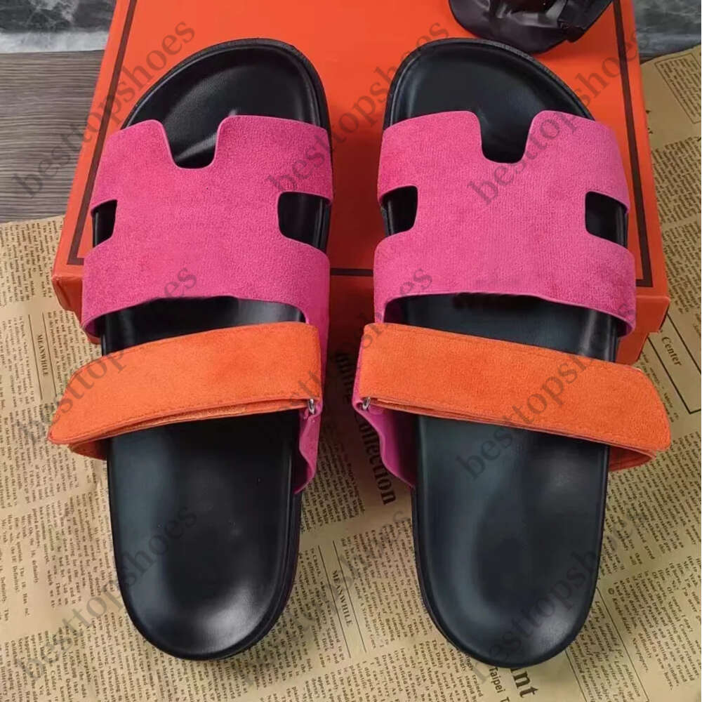 with box designer women sandals leather summer and winter beach flat bottomed plush slippers 5555AAAA