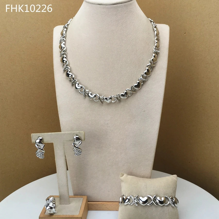 Yuminglai Heart Jewelry Hugs and Kisses Jewelry XOXO Jewelry African Fashion Jewelry for Women FHK10242 240524
