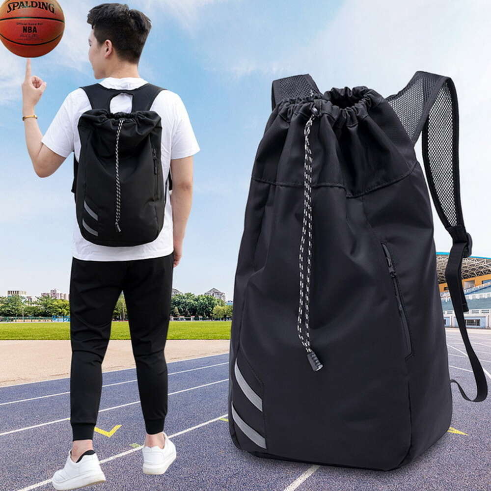 Ddmytiger Ddmytiger New Fashion Black Men S Sports Backpack With Water Splashing Prevention Large Capacity Casual And Simple Drawstring Basketball Bag