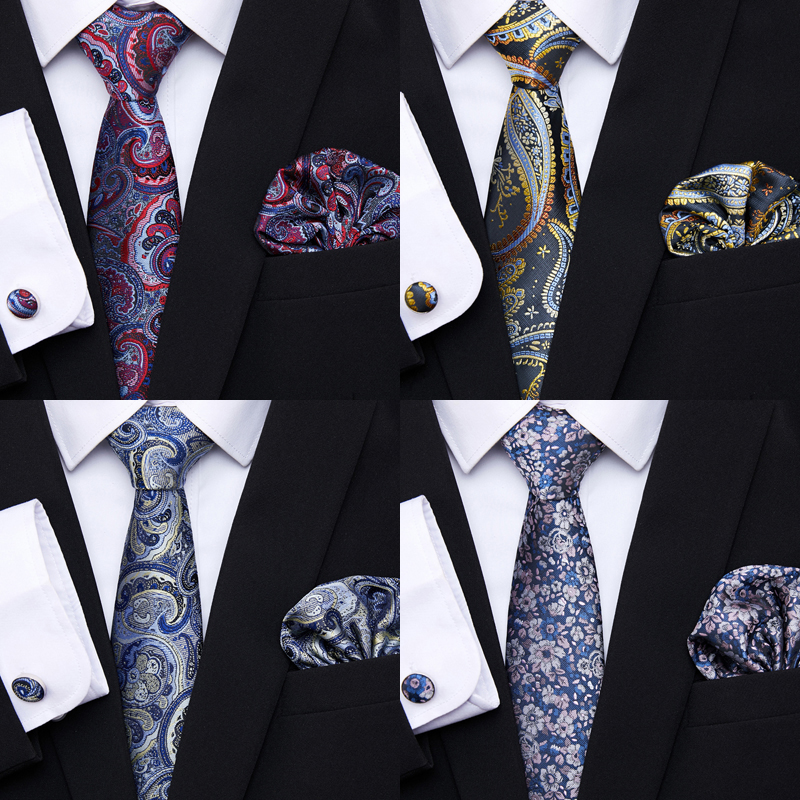 Jacquard PiÃ¹ Nuovo Design Festivo Fazzo Far Cravatta Per Cufflink Set Cralltie…