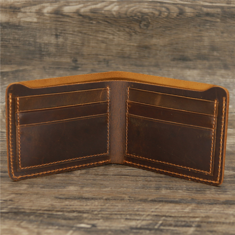 Vintage Card Holder Men Genuine Leather Credit Card Holder Small Wallet Money Bag ID Card Case Mini Purse For Male