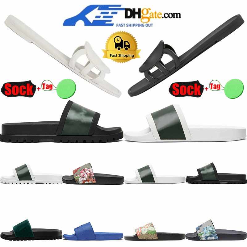 Designer Slippers Fashion Sandals For Mens Womens Rubber Canvas Fabric Floral Leather Flats Heels Slides Bloom Web Pursuit Sliders Summer Beach Shoes claquette