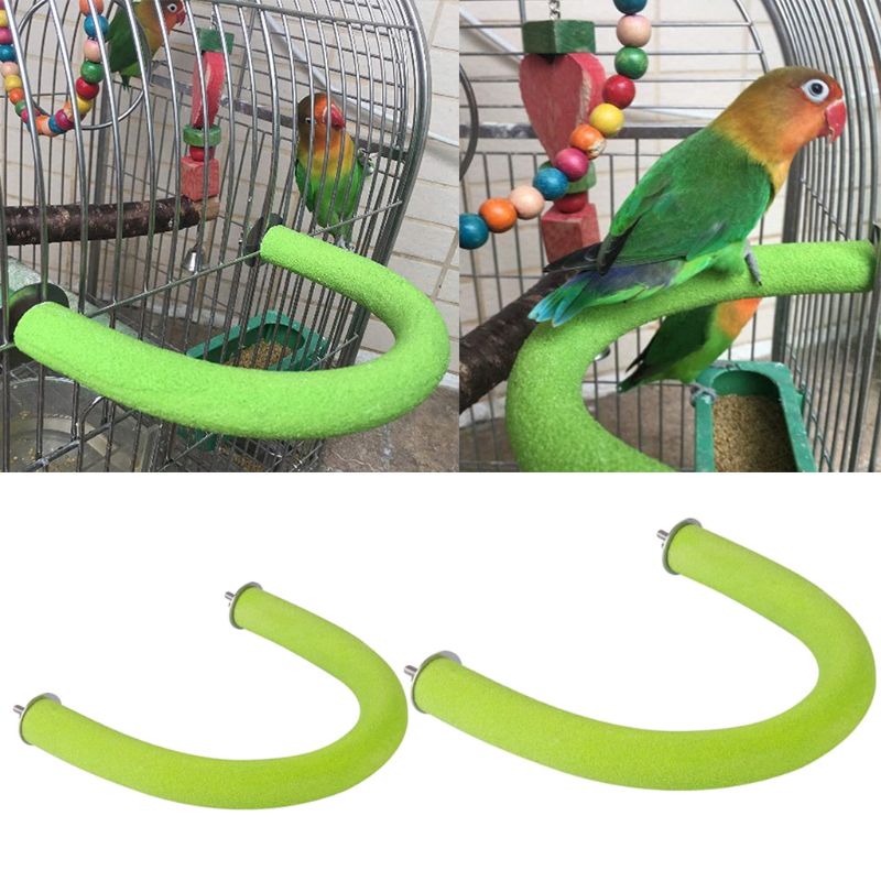 Bird Parrot Perch Stand Rough Surfaced Wooden U Shape Nail Perches Claw Grinding Stick Cage Toys for Cockatiel Parakeet Conure