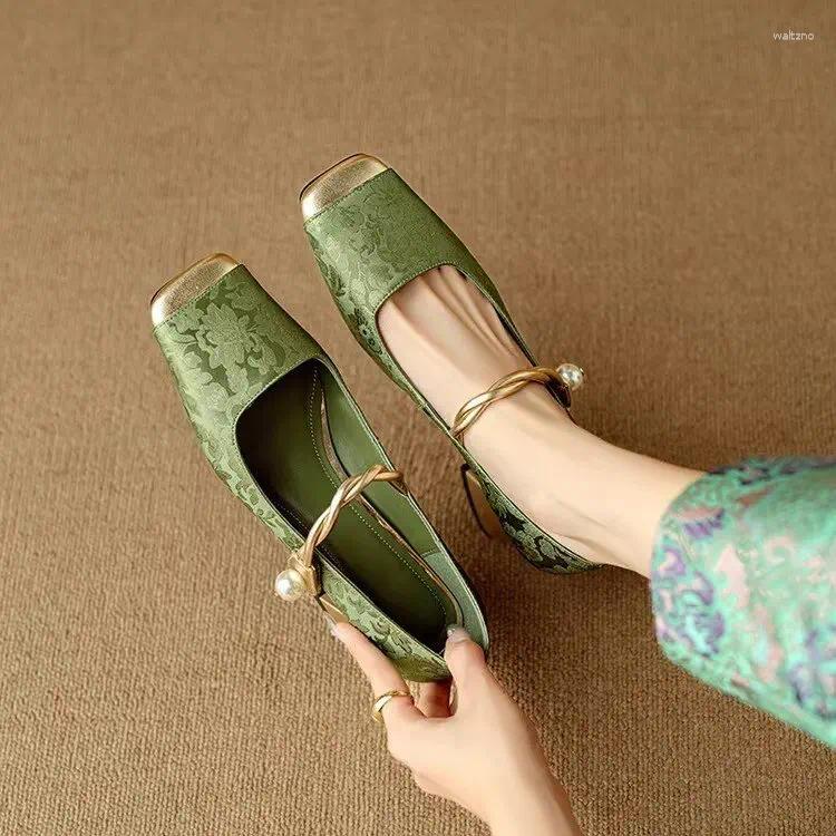 Casual Shoes Low Heel Shoe Shallow Mouth Brief Pumps Basketball Platform Lace-Up Slip On Sandals Ladies Mary Jane All-Match 2024 Square Toe