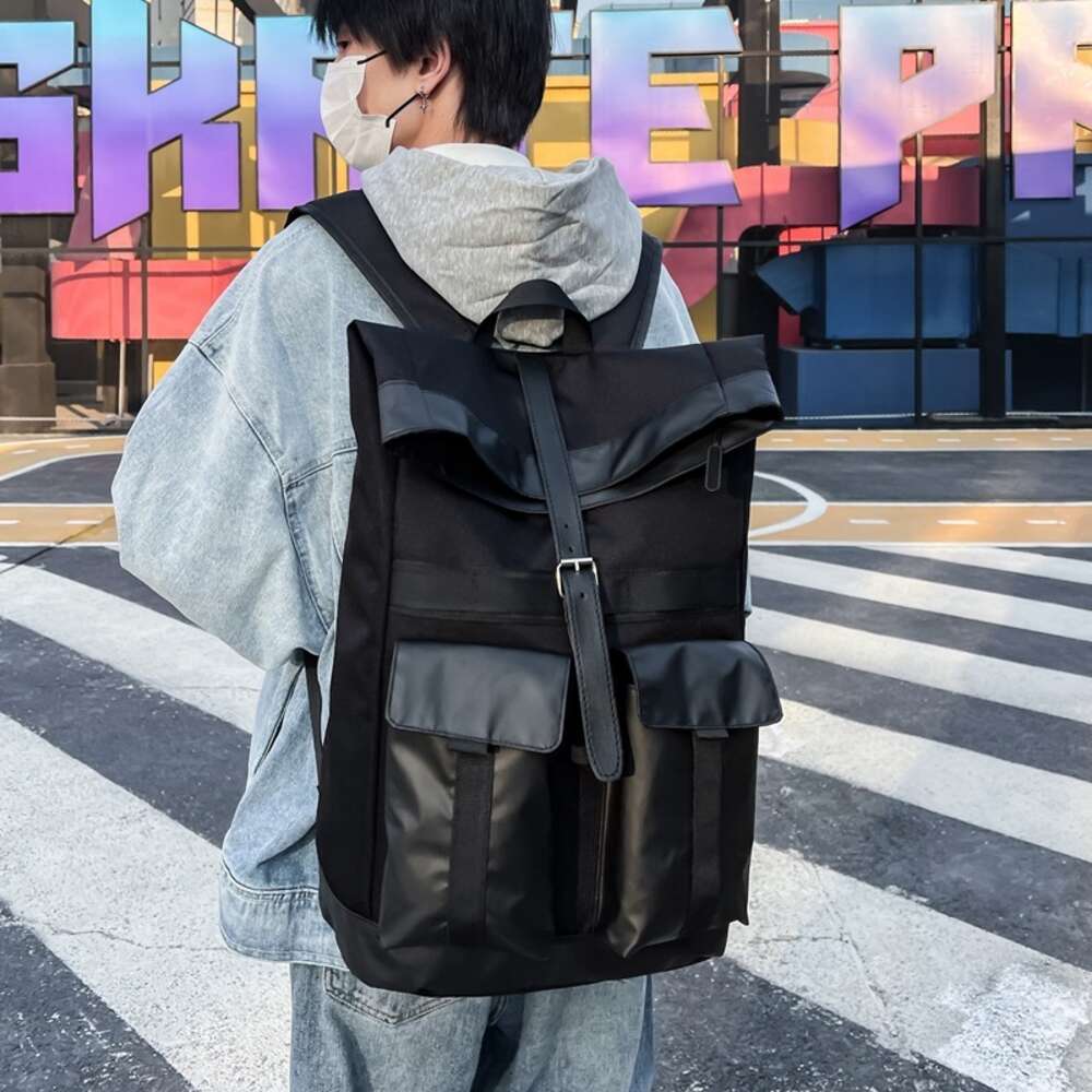 Ddmytiger Ddmytiger Dark Work Uniform Roll Mouth Outdoor Leisure Travel Trendy Brand New Design Sense Student Backpack H