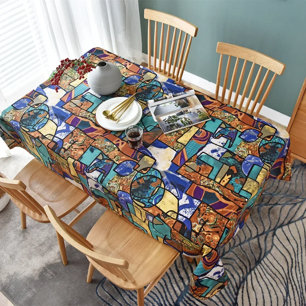 Coffee Table Cloth Covth Printing Cloth Mediterranean Cafe Table Clotalha De Mesa 597F01