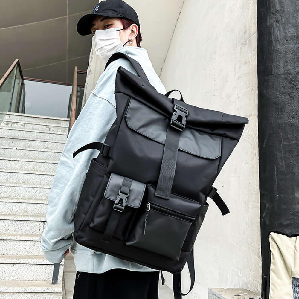 Ddmytiger Ddmytiger Korean Version Of New Street Fashion Trend Personalized Roll Up Men S Leisure Sports Travel Backpack Student H