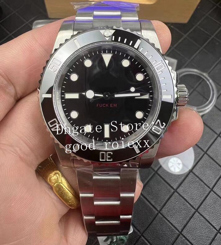 Men's No Date Watch Men Automatic 2836 Movement Watches GMF 904L Steel Supreme Luminous Ceramic Bezel 114060 Dive Sport Water Resistant Wristwatches