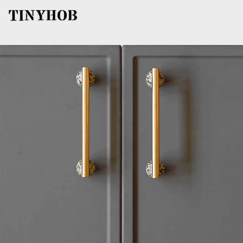Art Handle/Natural Marble + Brass Knobs Nordic Handles Drawer Pulls Kitchen Cabinet Knobs and Handles Pink Furniture Hardware