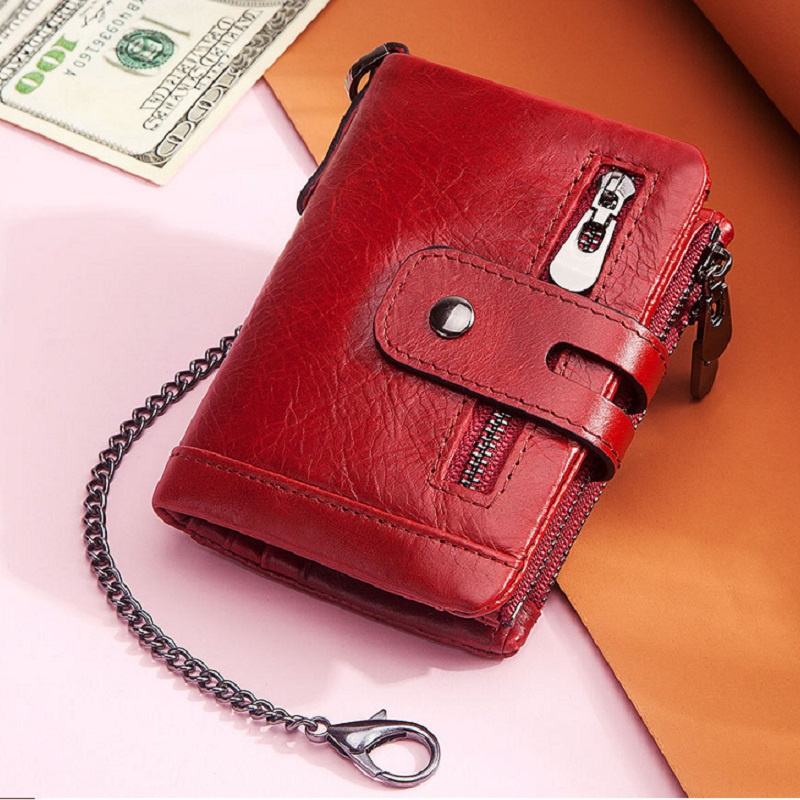 New Women Wallet Female Genuine Leather Coin Purse Small Walet Portomonee Zipper And Money Bag Lady Mini Card Holder
