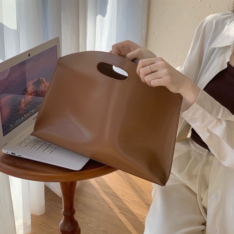 Designer bag niche high-end handbag hand-held office commuting briefcase high-quality and large capacity men's and women's bags