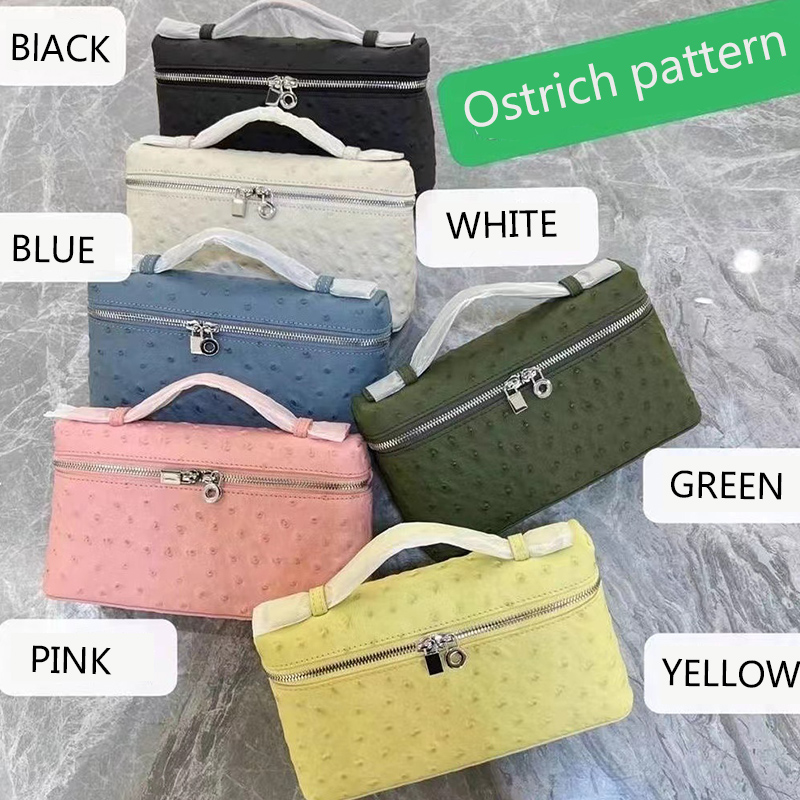 Ostrich Designer Bag Box Tote Bag Make Up Bagsextra Pocket Mini Pink Pouch Crocodile Leather Pu Crossbody Shoulder Bag Handbag Pockets Small Cosmetic Toiletry Bags