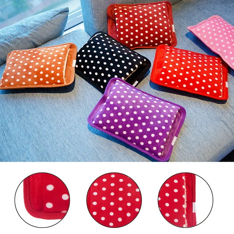 Hot Water Bag Dot Electric Winter Hand Warmer Hot Water Bottle Hand Warmer Rechargeable Velvet Bag EU Plug