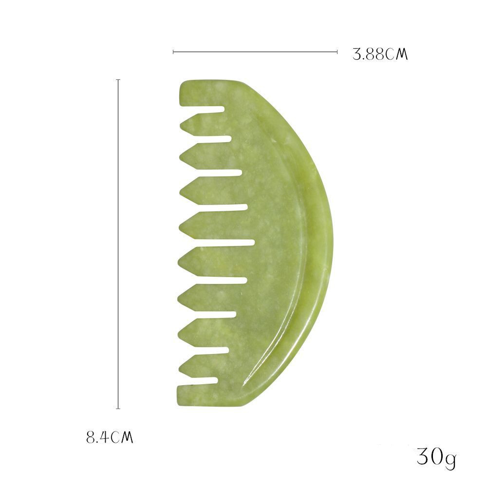 Jade Massage Comb Head Scalp Massager Gua Sha Board Stone Body Massage Brush Meridian Comb Hair Treatment Beauty Tool 1PC