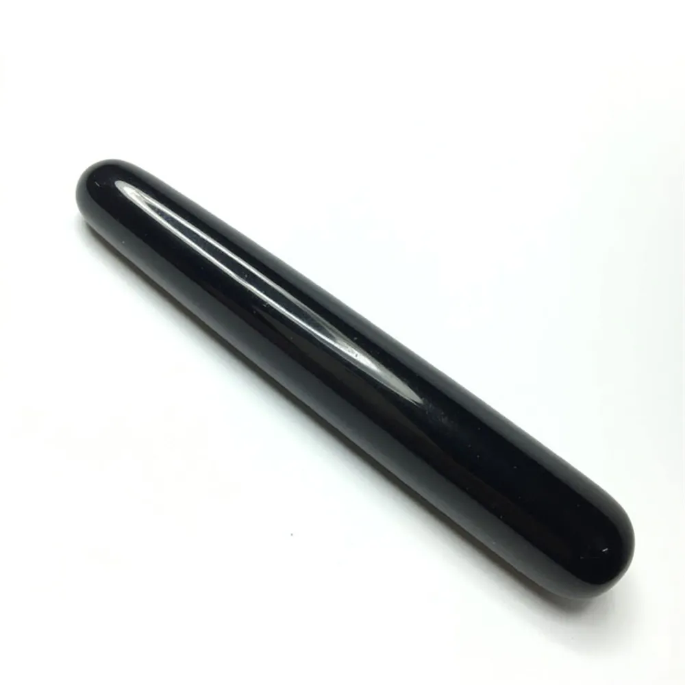 Natural Obsidian Crystal Wand Massage Stick Healing Crystals Gemstone Yoni Wand Kegel Exercise Tool Body Face Healing Massager