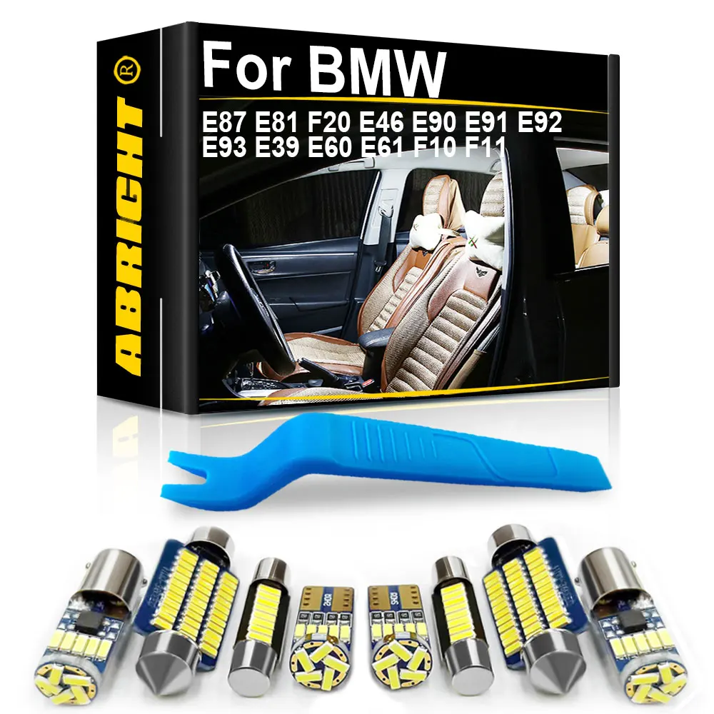 Car LED Interior Light Kit Canbus For BMW 1 3 5 Series E87 E81 F20 E46 E90 E91 E92 E93 E39 E60 E61 F10 F11 E38 E65 E66 ABRIGHT